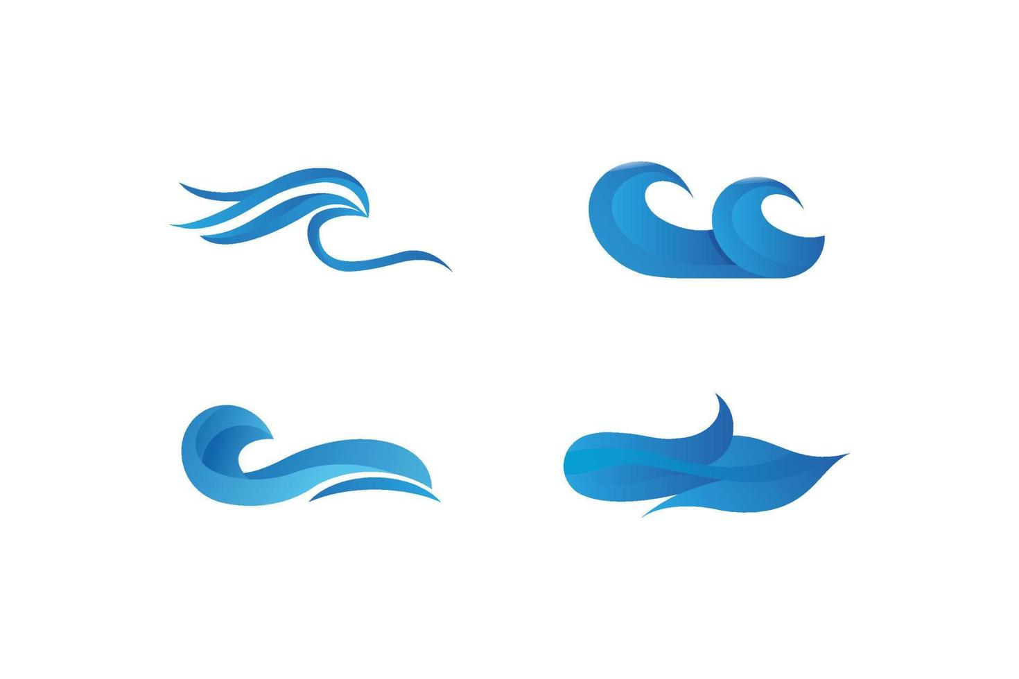 set of wave symbols vector