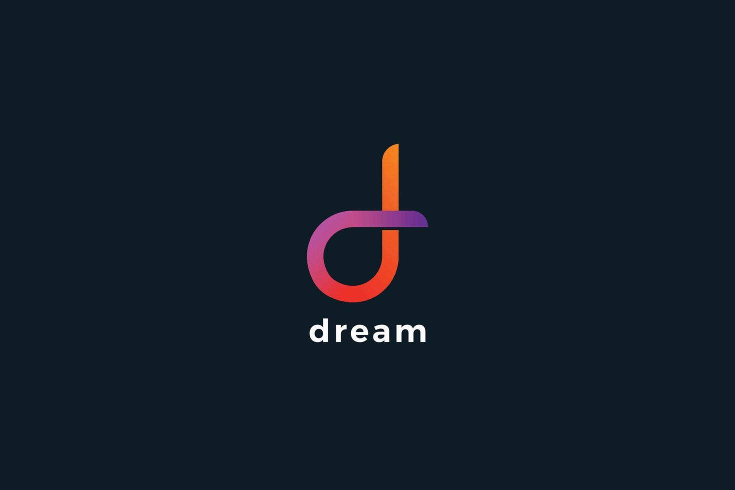 Letter d colorful line art simple business logo vector