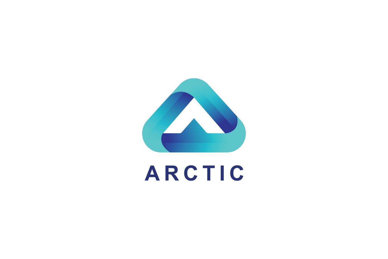 Letter A triangle logo design vector