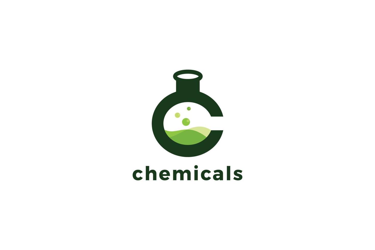 Letter c chemical lab eco friendly logo vector