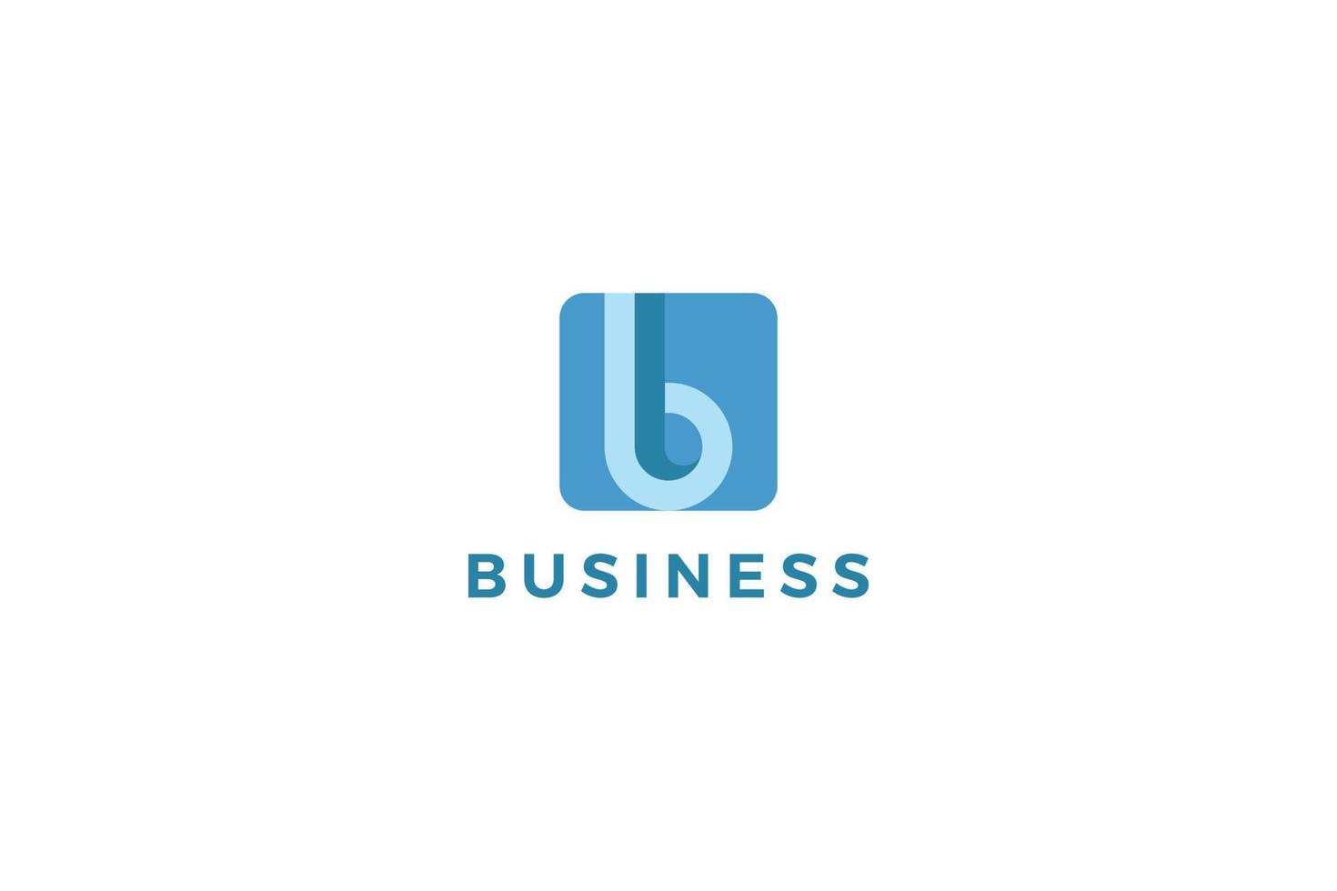 logotipo de empresa de color azul plano simple letra b vector