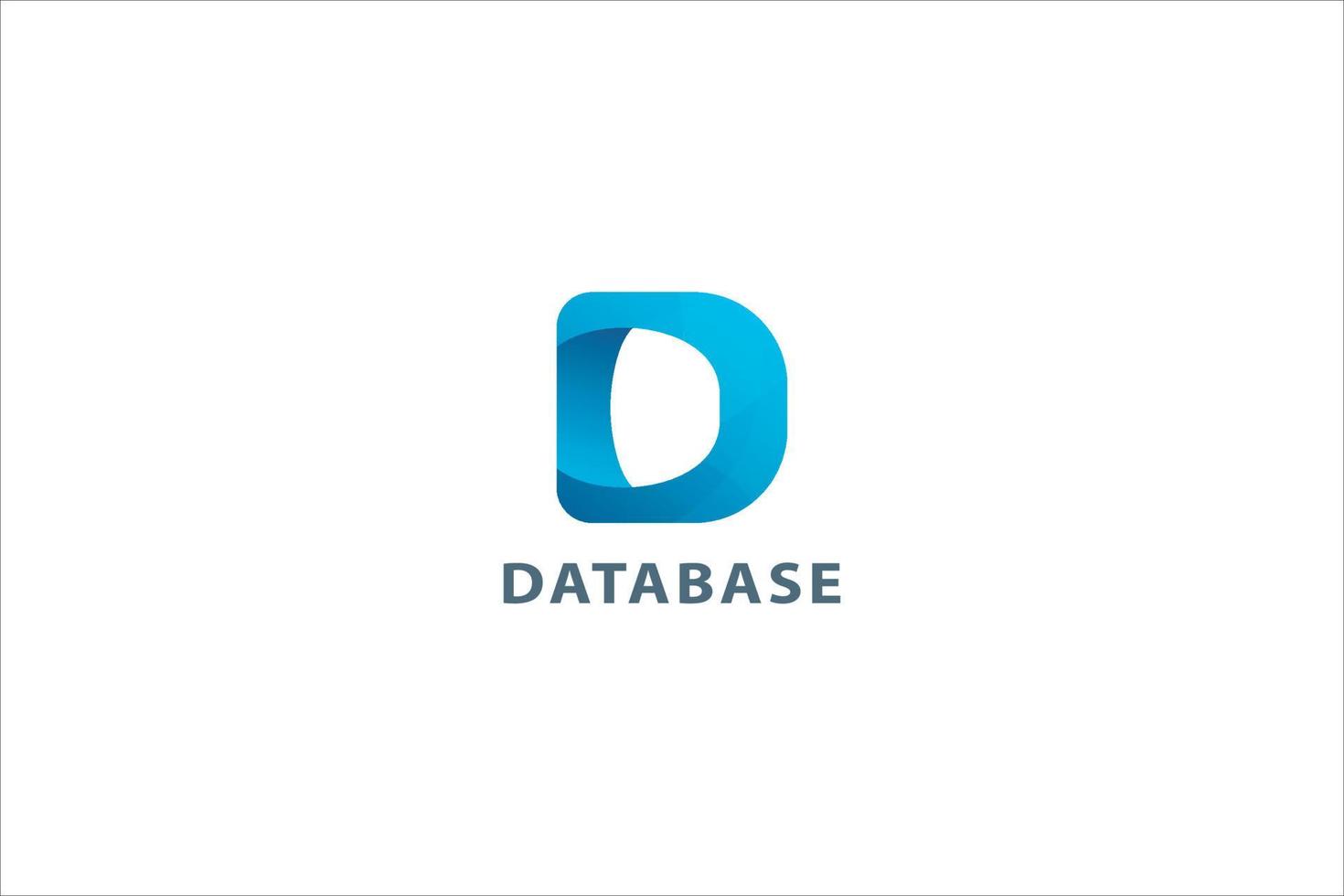 Letter D blue color 3d creative modern database logo vector