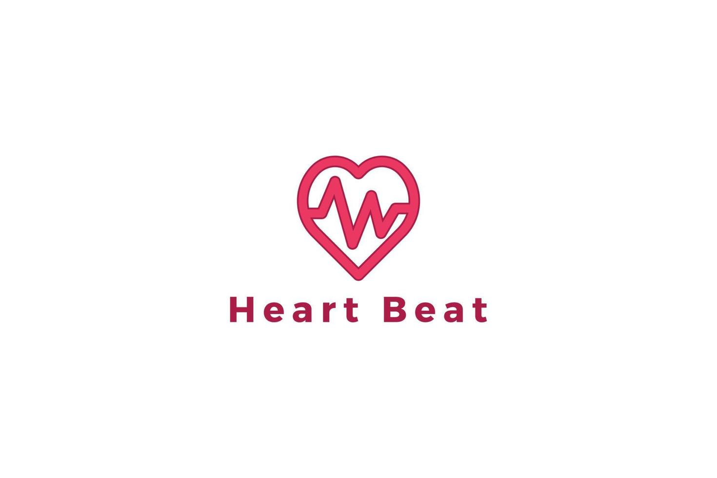 Healthy heart rhythmic diagram logo vector