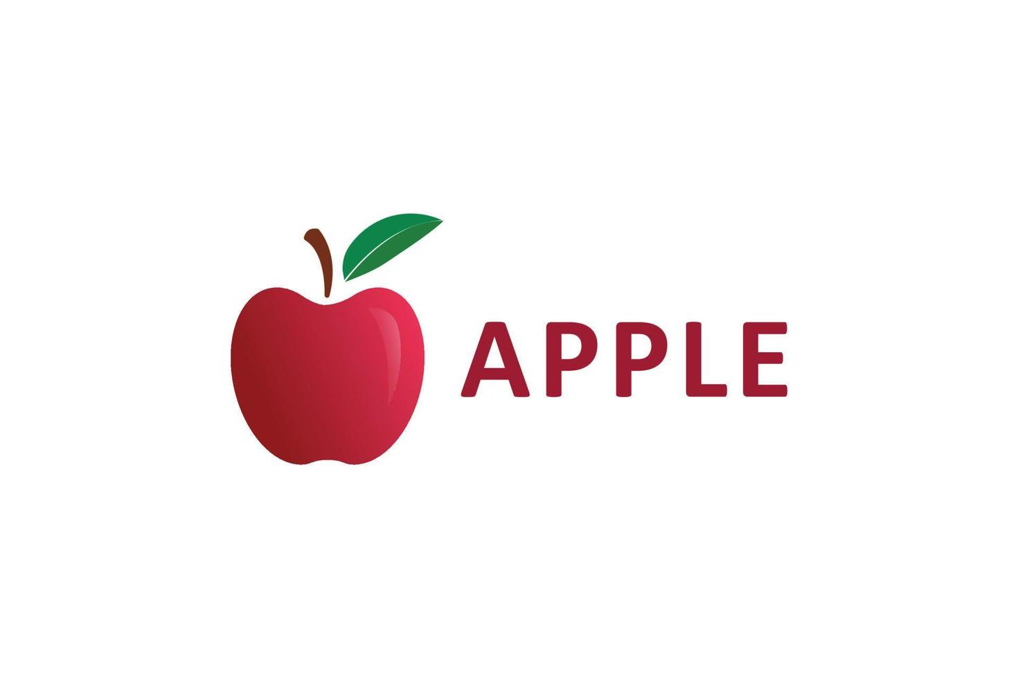 logo e ilustración de manzana roja vector