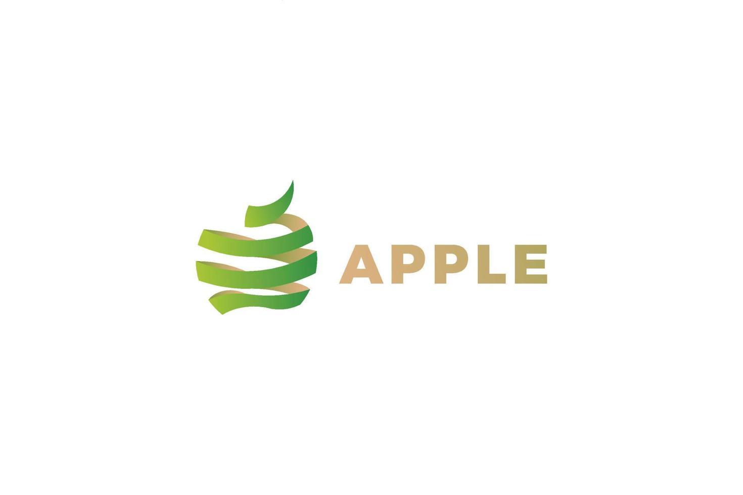 logotipo de cinta de manzana verde vector