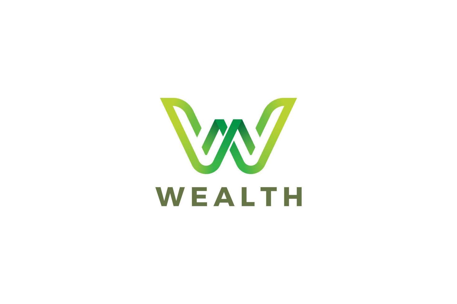 Letter W green color natural business logo vector