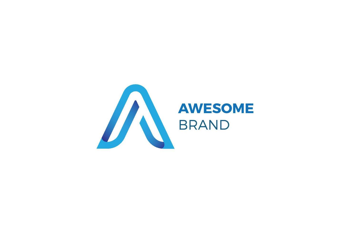 Letter A blue color 3d modern logo vector