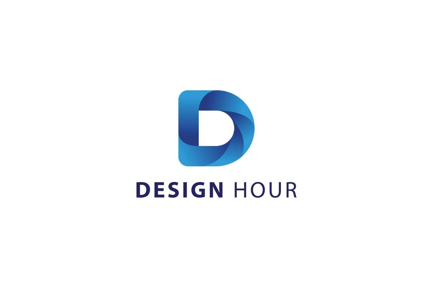 Letter D creative blue color 3d technological corporate logo vector