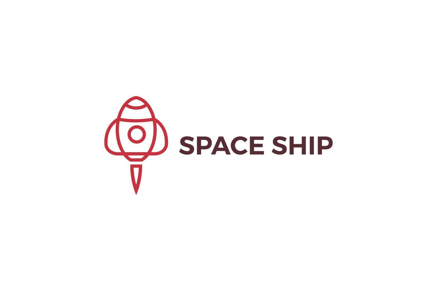 Line art creative technological space ship speed logo vector