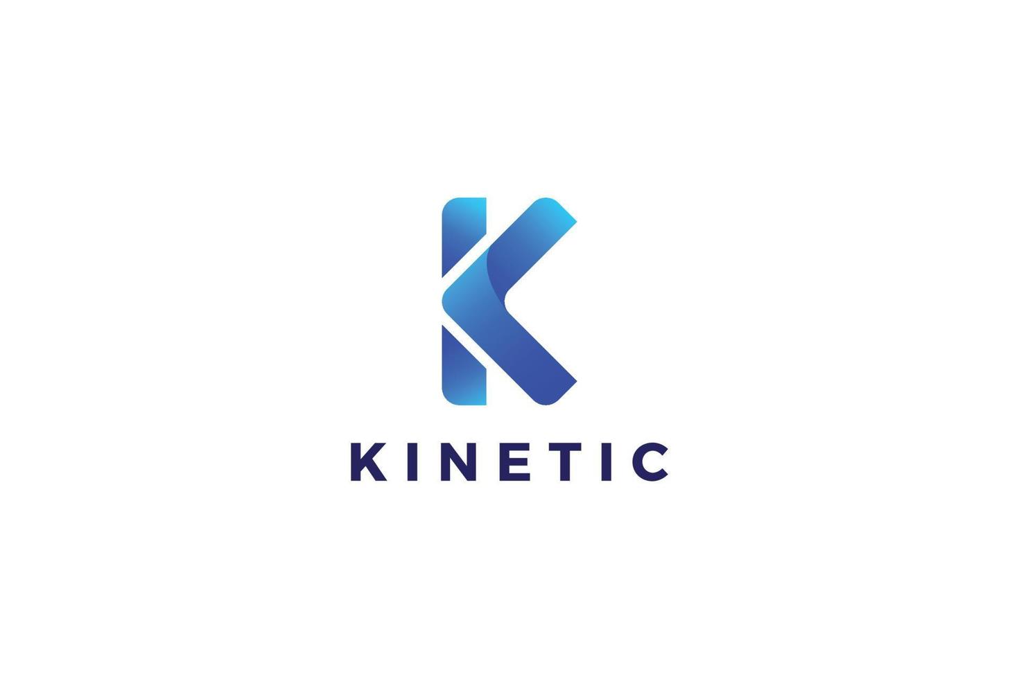 Letter K blue color unique business logo vector