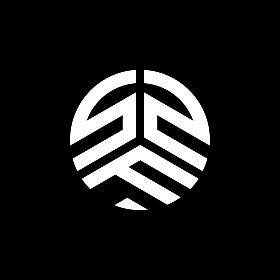 diseño de logotipo de letra szf sobre fondo negro. concepto de logotipo de letra de iniciales creativas szf. diseño de letras szf. vector