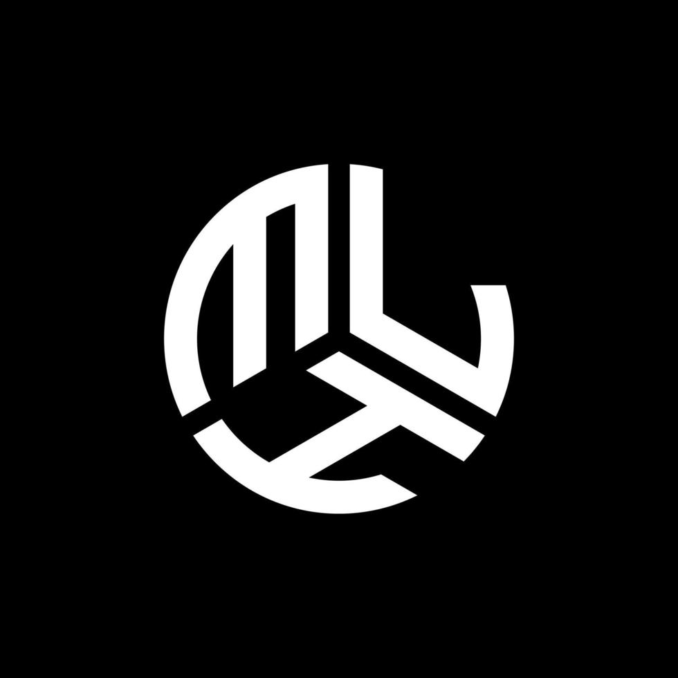 MLH letter logo design on black background. MLH creative initials letter logo concept. MLH letter design. vector
