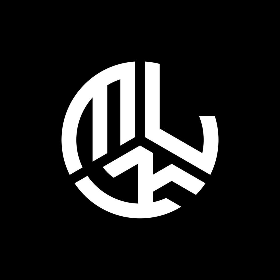 diseño de logotipo de letra mlk sobre fondo negro. concepto de logotipo de letra inicial creativa mlk. diseño de letras mlk. vector