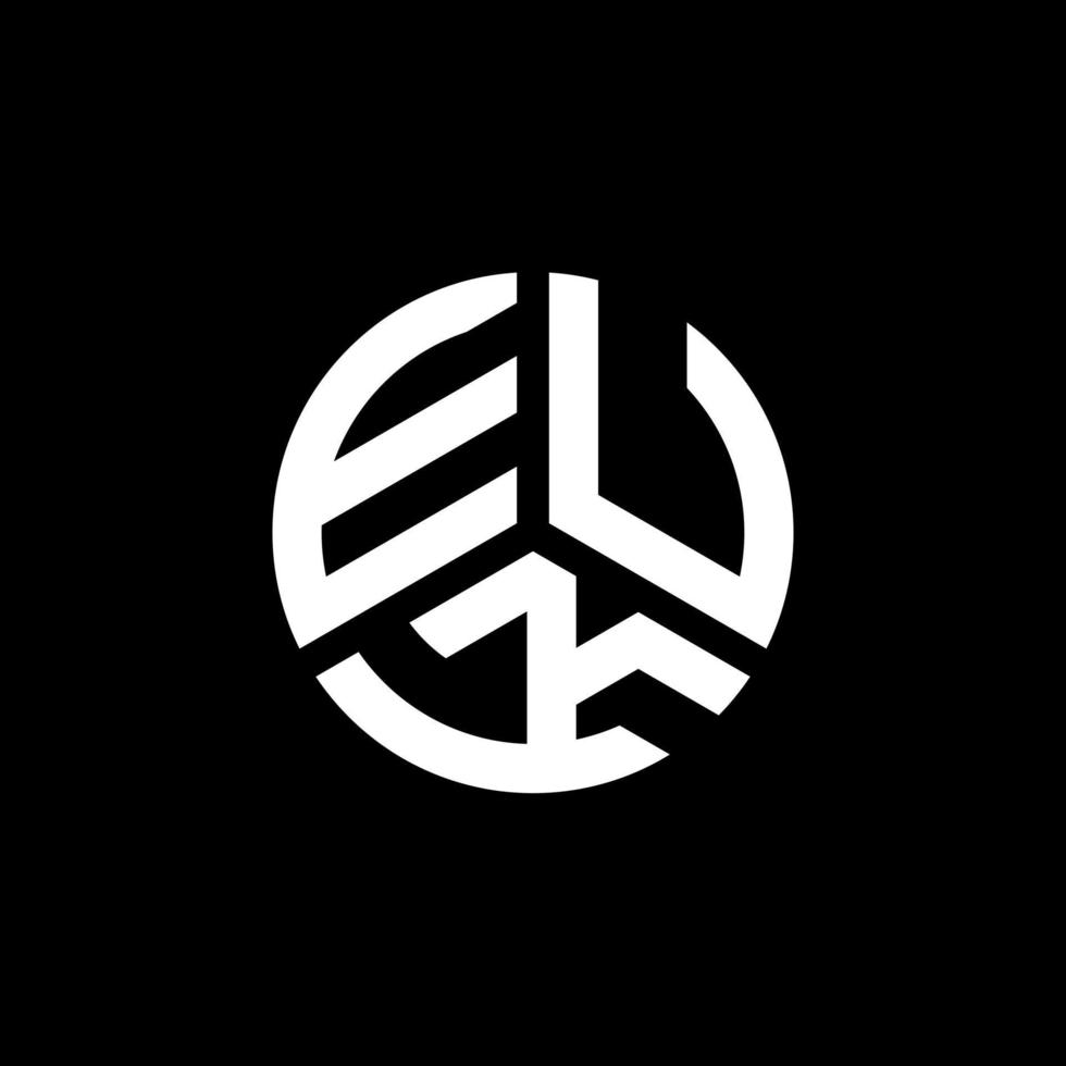 EUK letter logo design on white background. EUK creative initials letter logo concept. EUK letter design. vector