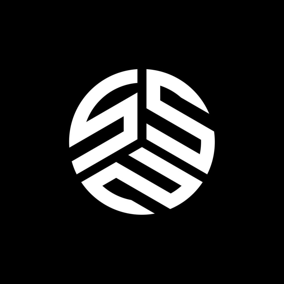 diseño de logotipo de letra ssn sobre fondo negro. concepto de logotipo de letra de iniciales creativas ssn. diseño de carta ssn. vector
