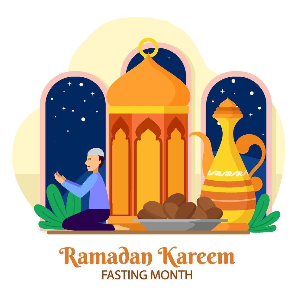 Ramadan Fasting Month Concept vector