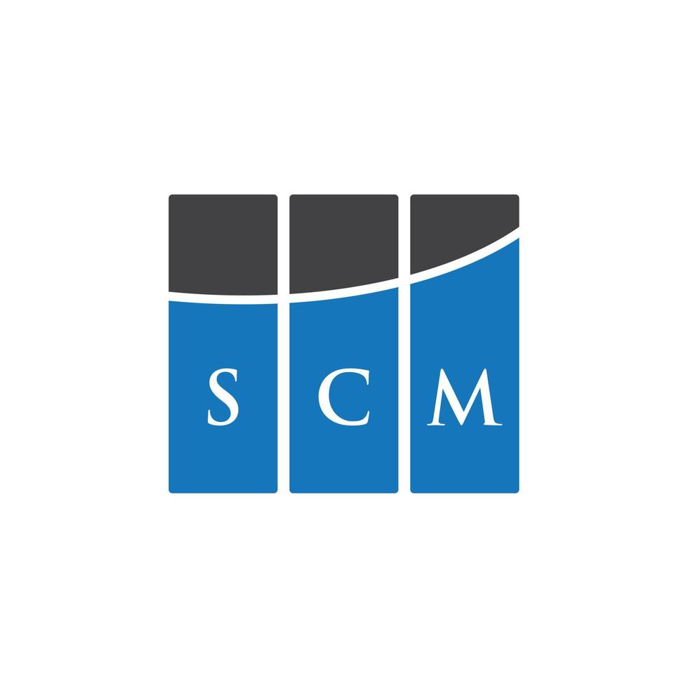 diseño de logotipo de letra scm sobre fondo blanco. concepto de logotipo de letra de iniciales creativas scm. diseño de letras scm. vector