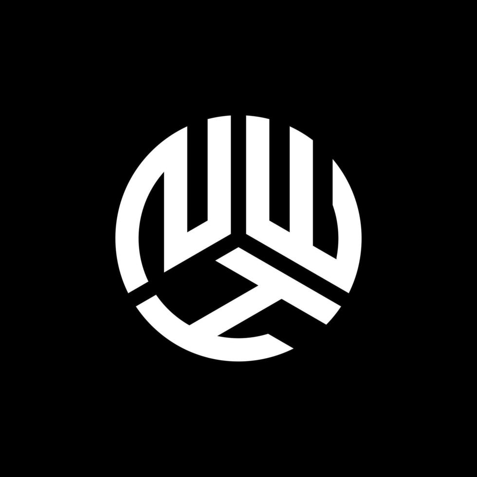 NWH letter logo design on black background. NWH creative initials letter logo concept. NWH letter design. vector