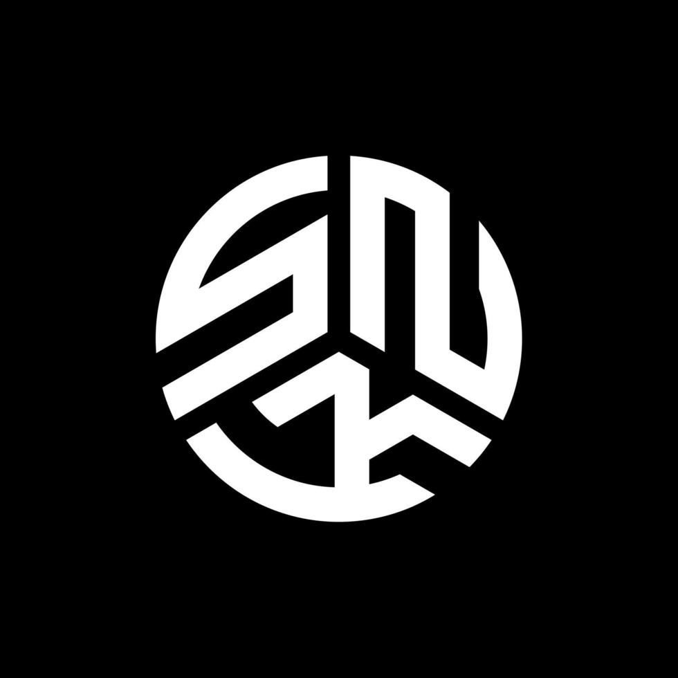 diseño de logotipo de letra snk sobre fondo negro. concepto de logotipo de letra inicial creativa snk. diseño de letras snk. vector