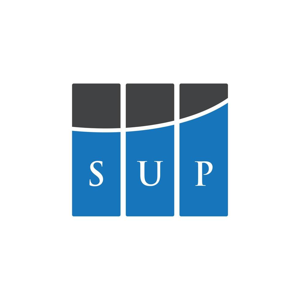 diseño de logotipo de letra sup sobre fondo blanco. sup concepto de logotipo de letra de iniciales creativas. sup diseño de carta. vector