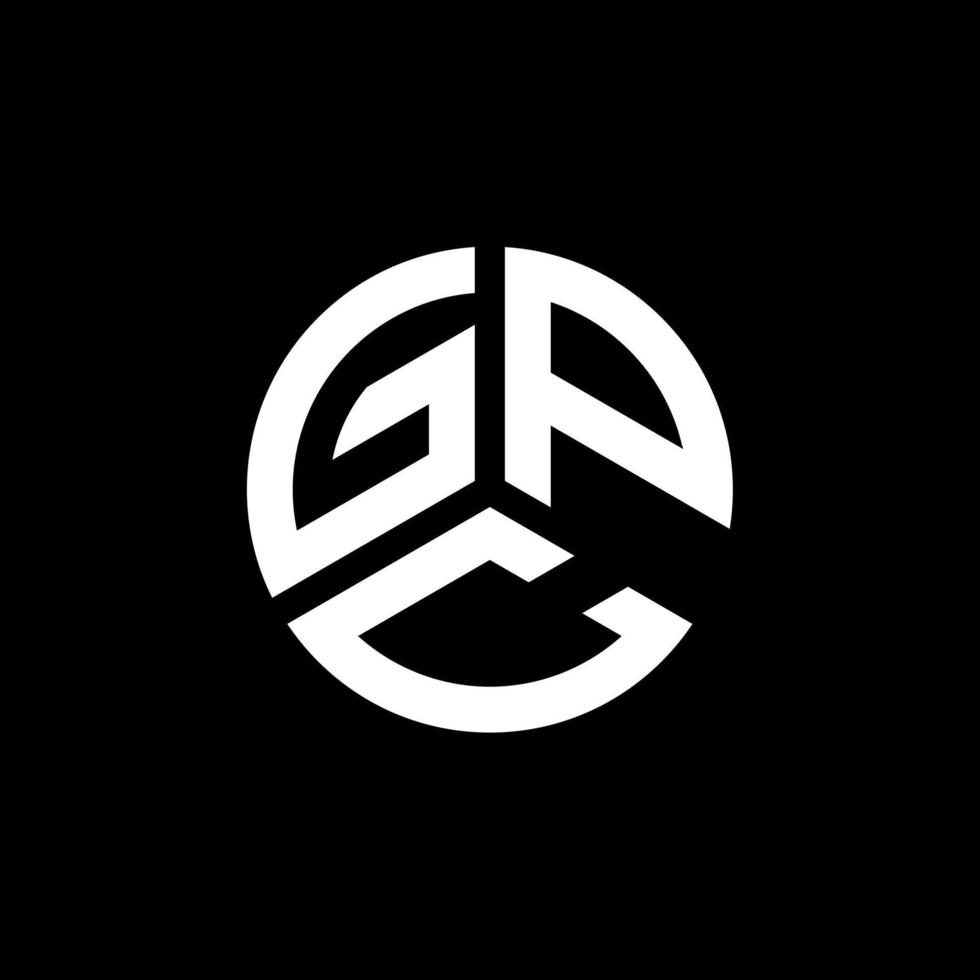 diseño de logotipo de letra gpc sobre fondo blanco. concepto de logotipo de letra de iniciales creativas de gpc. diseño de letras gpc. vector