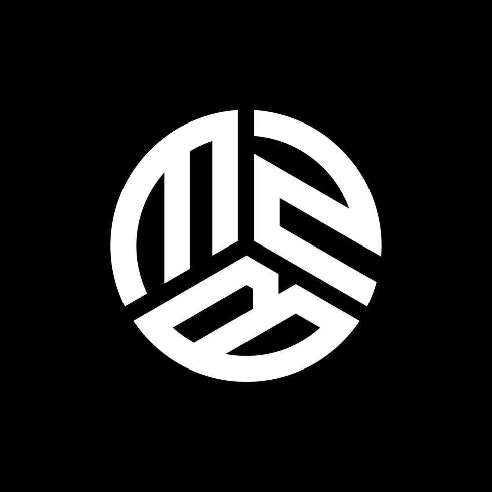 MZB letter logo design on black background. MZB creative initials letter logo concept. MZB letter design. vector