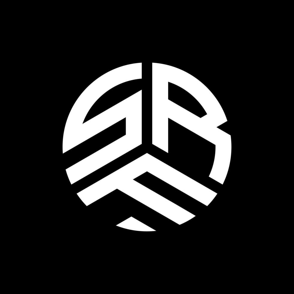 diseño de logotipo de letra srf sobre fondo negro. concepto de logotipo de letra de iniciales creativas srf. diseño de carta srf. vector