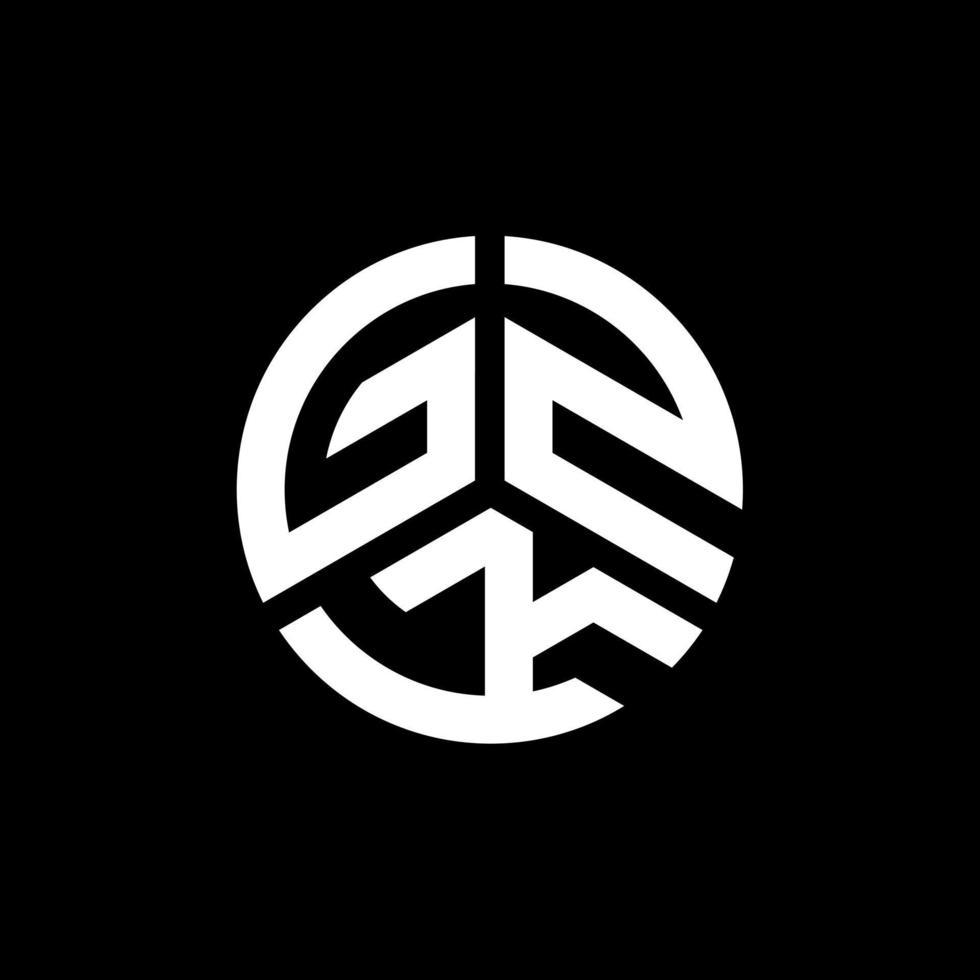 diseño de logotipo de letra gzk sobre fondo blanco. concepto de logotipo de letra inicial creativa gzk. diseño de letras gzk. vector