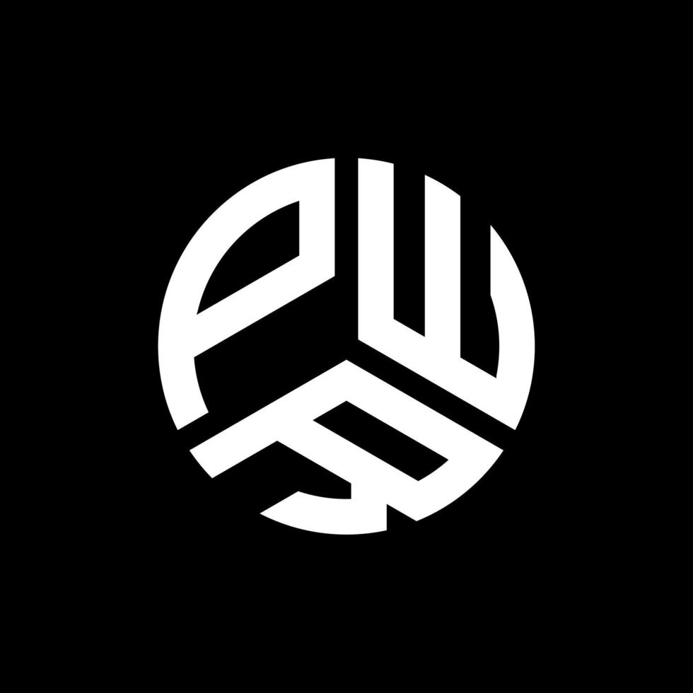 diseño de logotipo de letra pwr sobre fondo negro. concepto de logotipo de letra de iniciales creativas pwr. diseño de letras pwr. vector