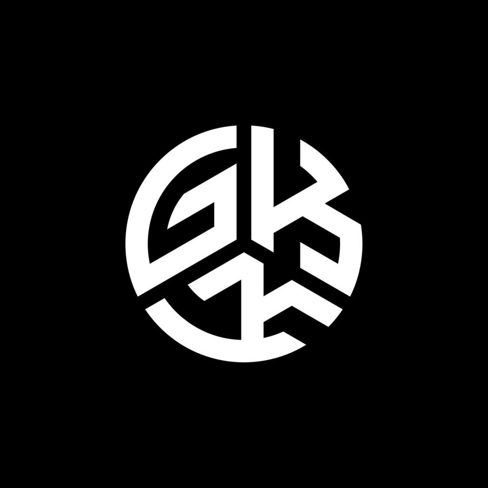 diseño de logotipo de letra gkk sobre fondo blanco. concepto de logotipo de letra de iniciales creativas gkk. diseño de letras gkk. vector