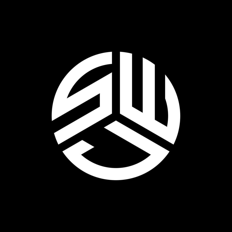 diseño de logotipo de letra swj sobre fondo negro. concepto de logotipo de letra de iniciales creativas swj. diseño de letras swj. vector