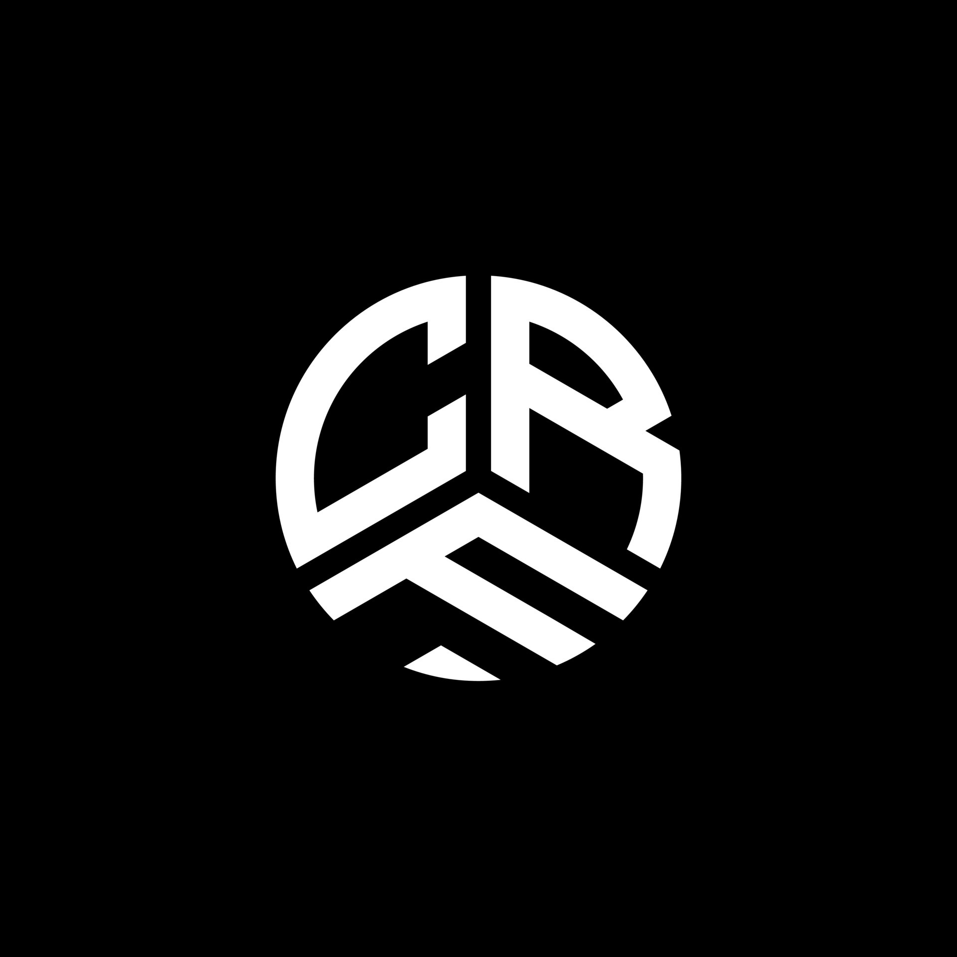 CRF letter logo design on white background. CRF creative initials