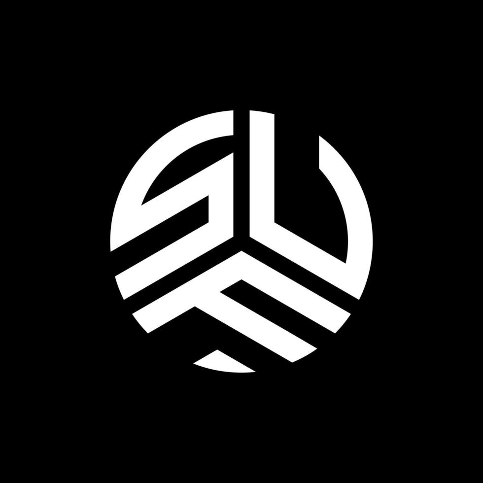 SUF letter logo design on black background. SUF creative initials letter logo concept. SUF letter design. vector