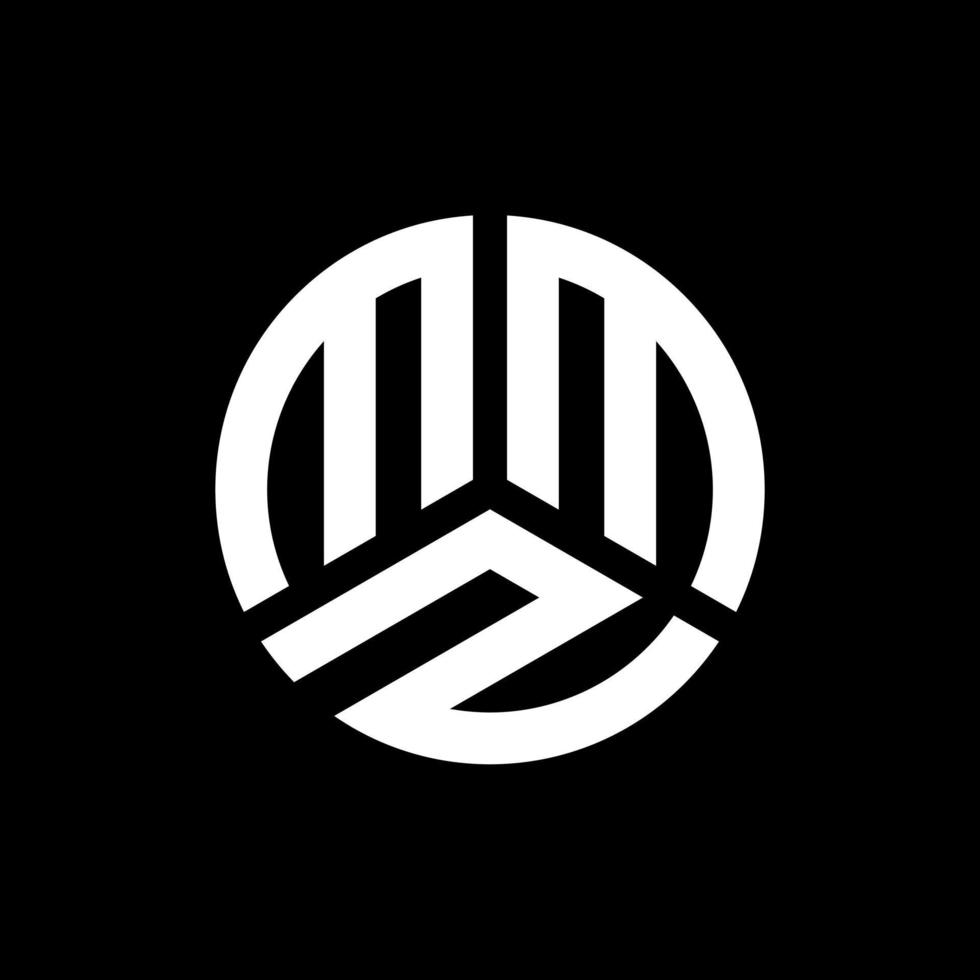 MMZ letter logo design on black background. MMZ creative initials letter logo concept. MMZ letter design. vector