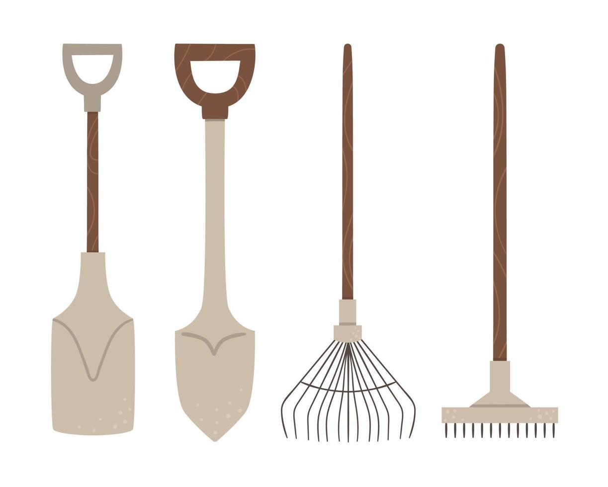 Vector set of colored garden tools. Collection of gardening equipment ...