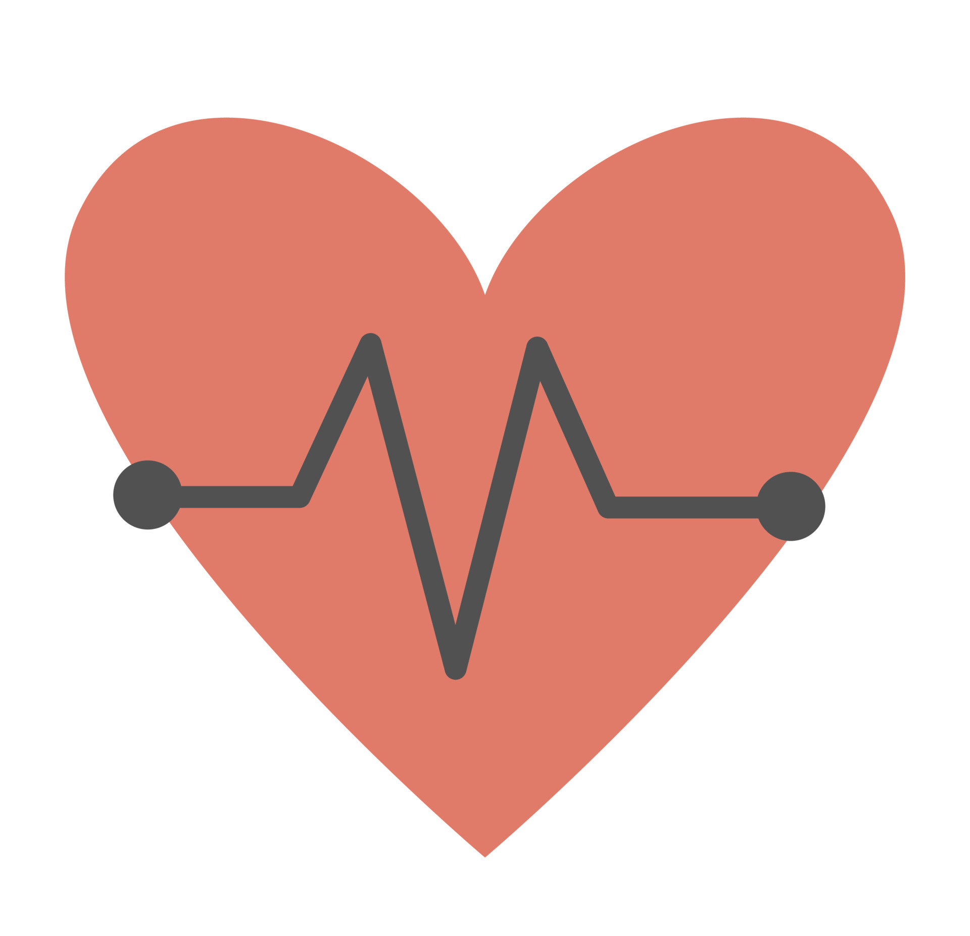 Vector flat heart rate icon. Medical symbol picture isolated on white