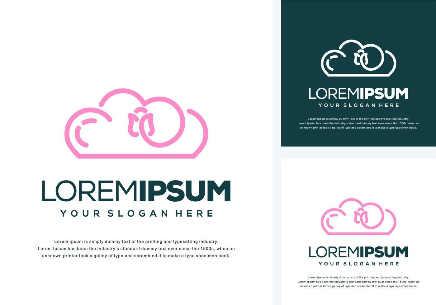 cloud and flower logo design vector