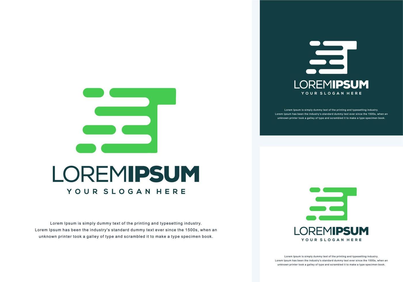 abstract letter t with fast logo design vector