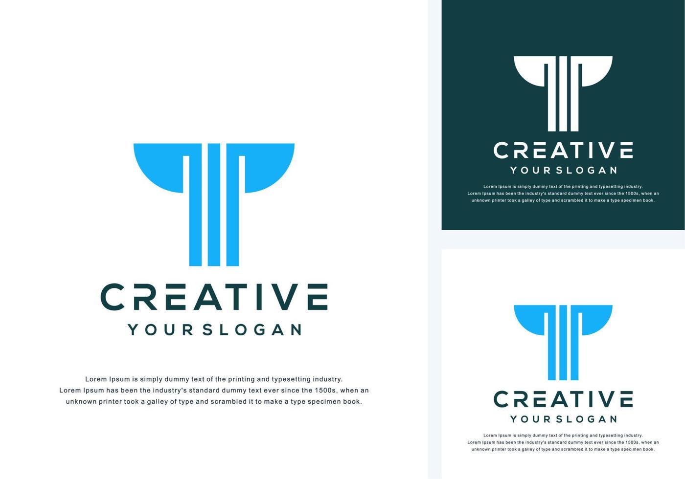 abstract letter t logo design vector