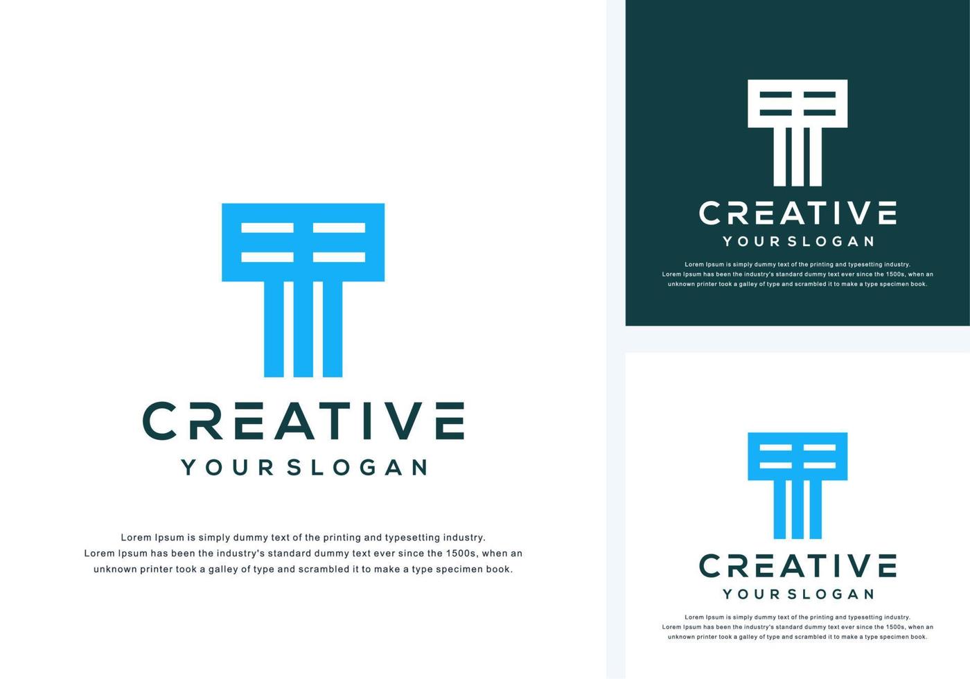 abstract letter t logo design vector