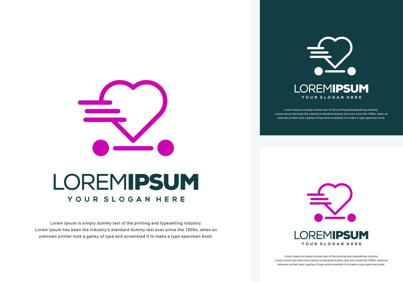 abstract love and fast logo design vector