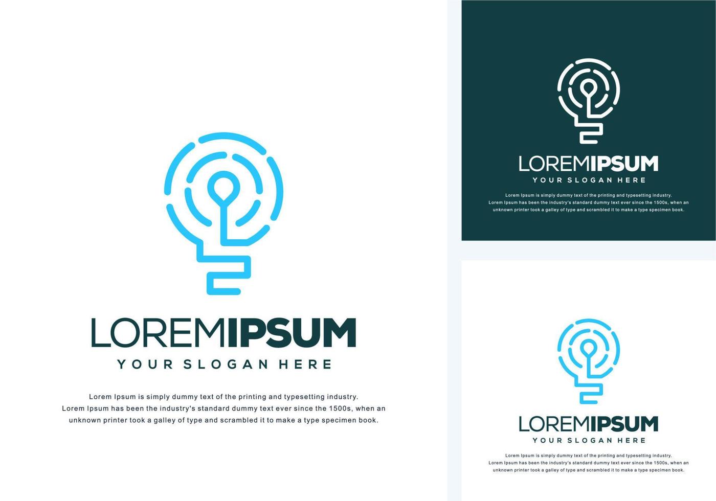 abstract bulb and pin logo design vector