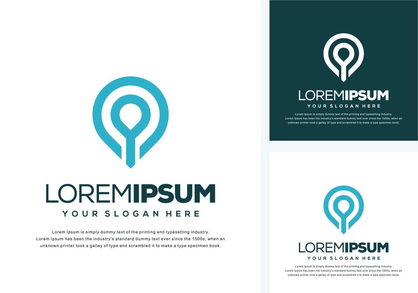 abstract pin logo design vector