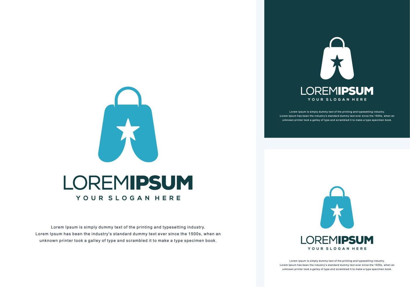 abstract bag and star logo design vector