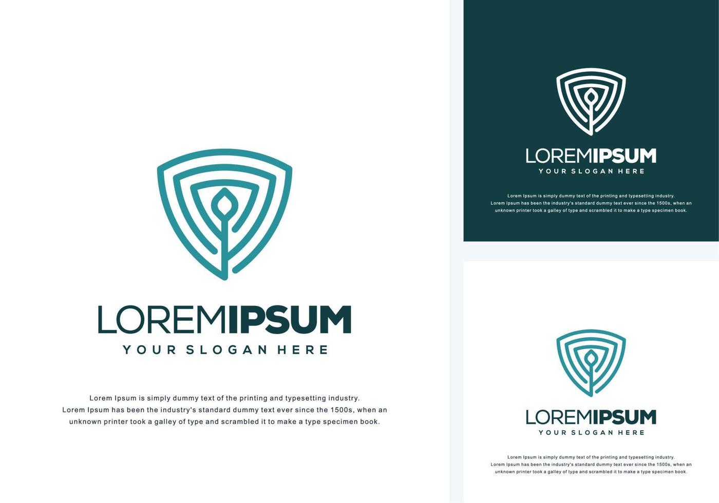 abstract shield logo design vector