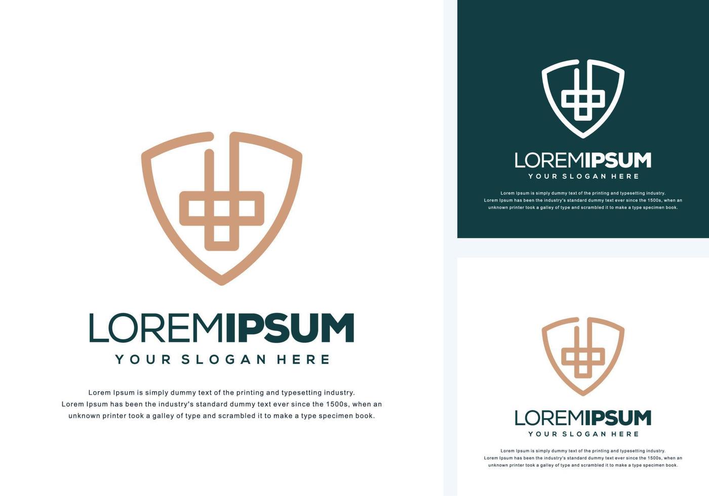 abstract shield logo design vector