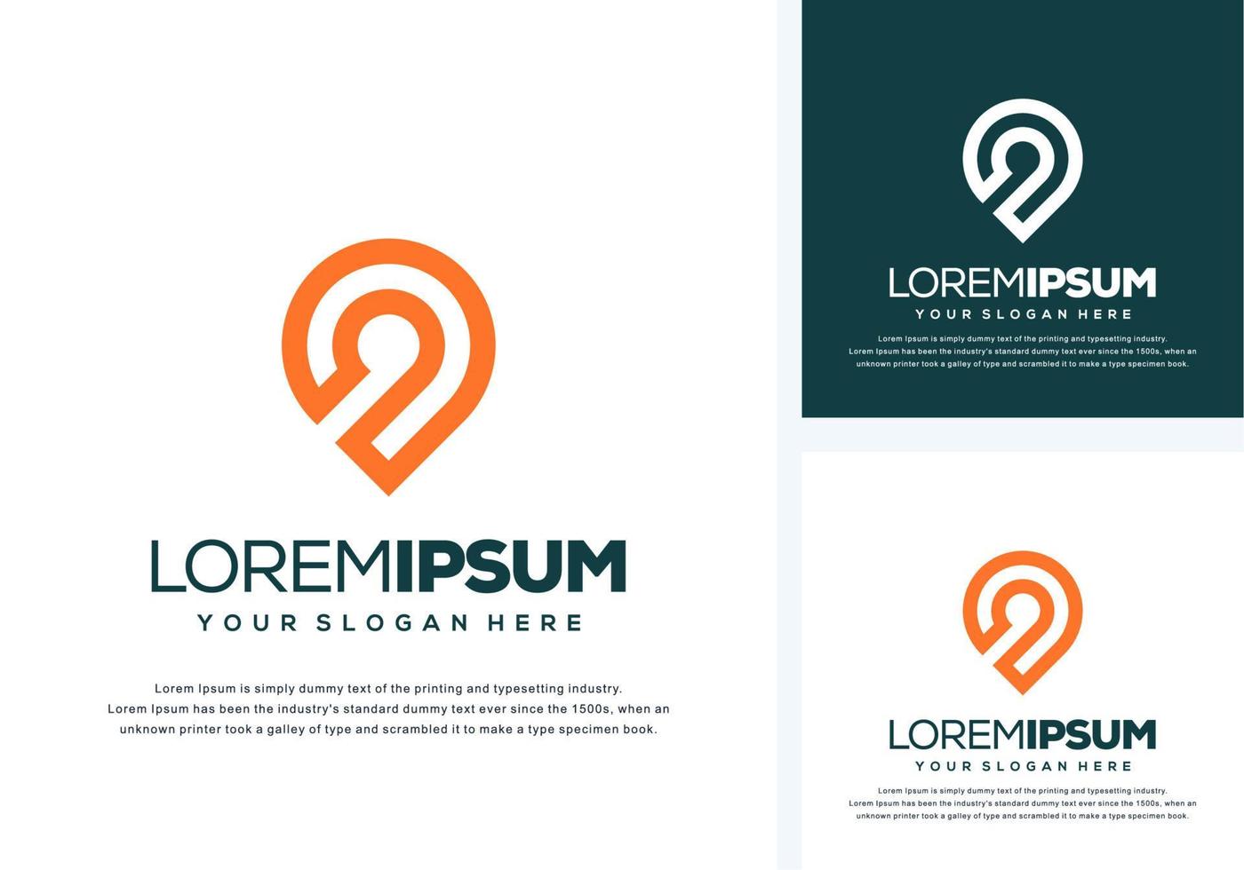 abstract pin logo design vector