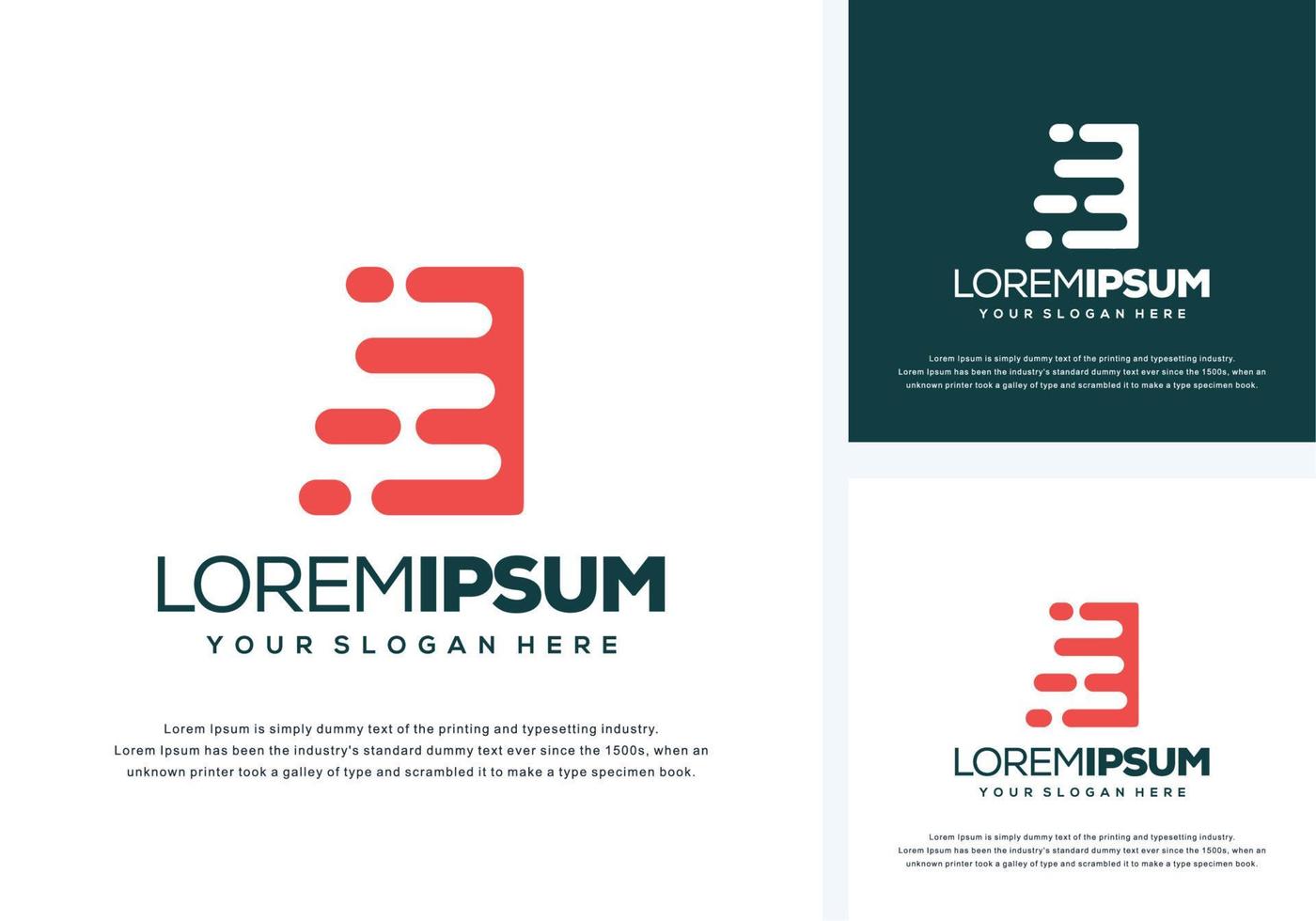 abstract letter i with fast logo design vector