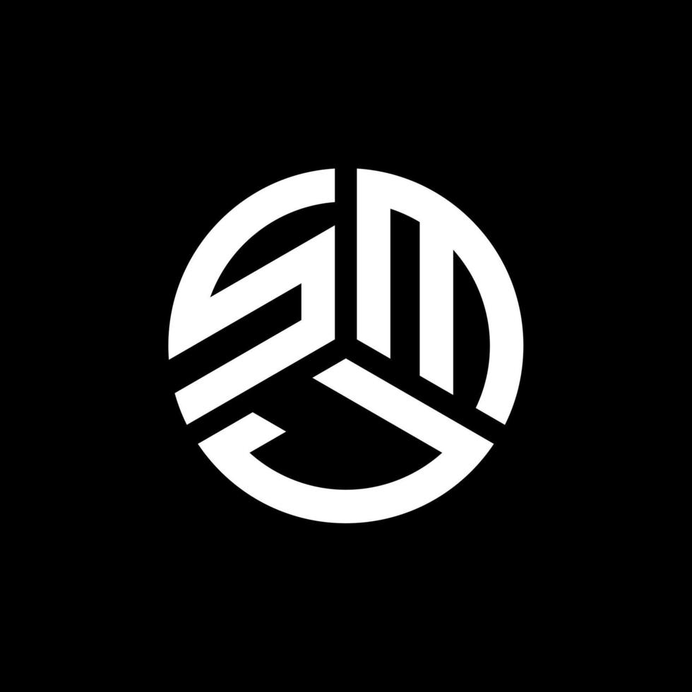 SMJ letter logo design on black background. SMJ creative initials letter logo concept. SMJ letter design. vector