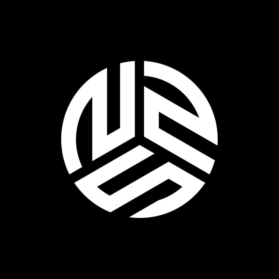 diseño de logotipo de letra nzs sobre fondo negro. concepto de logotipo de letra de iniciales creativas de nzs. diseño de letras nzs. vector